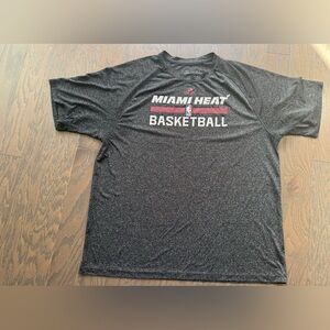 Adidas Miami Heat Shirt Mens XL Black Basketball NBA Pre game Warmup